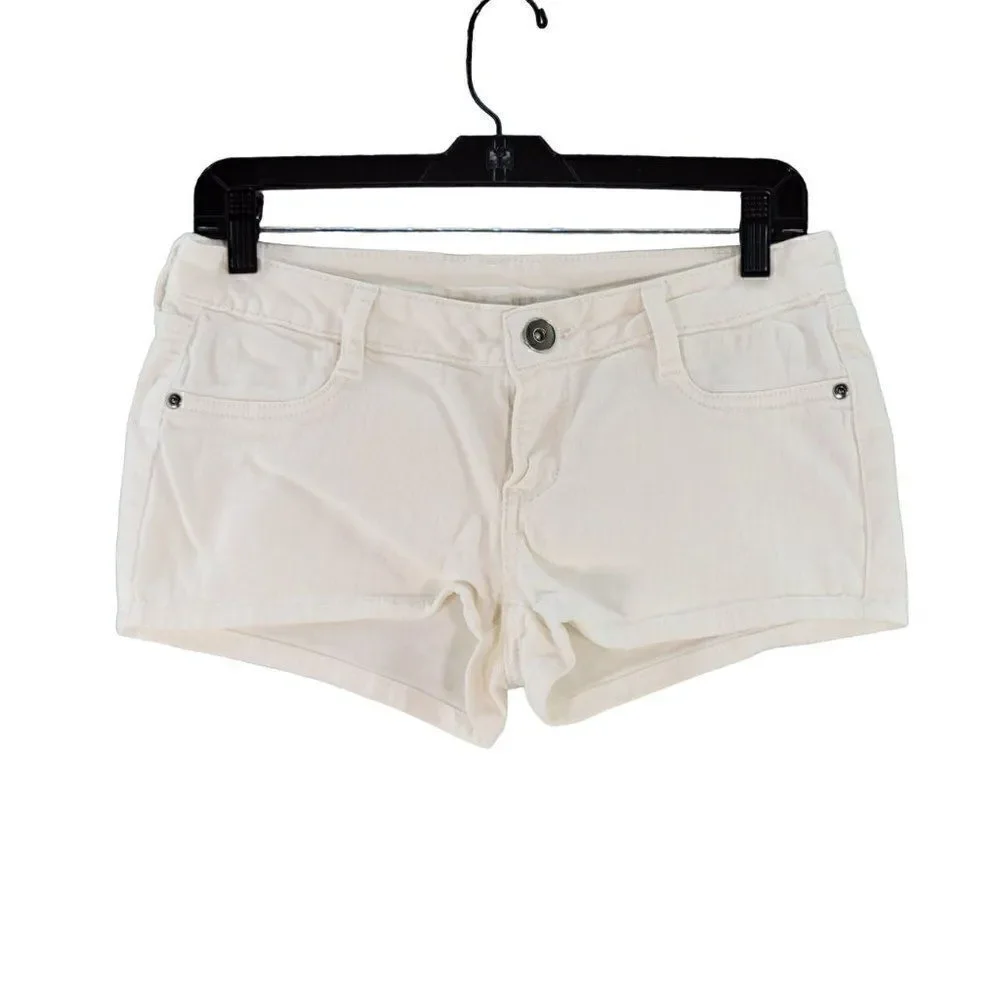 City Streets Juniors White Denim Shorts Sz 5